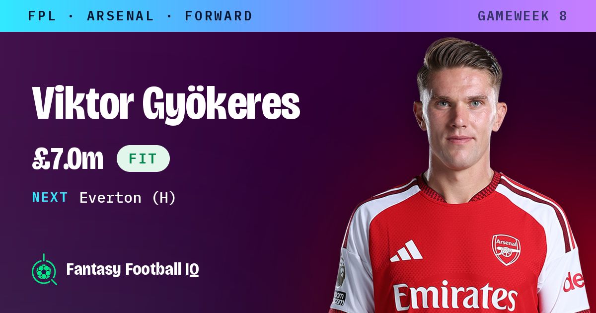 Viktor Gyökeres FPL: Starting? £7.0m, Team News & Points | Fantasy ...
